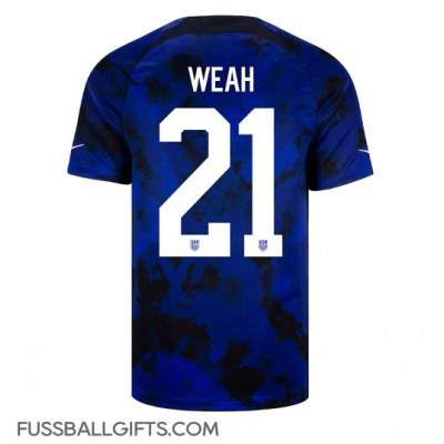 Vereinigte Staaten Timothy Weah #21 Fußballbekleidung Auswärtstrikot WM 2022 Kurzarm
